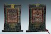 PAIR OF MINATURE THANGKAS, EARLY 20TH C.