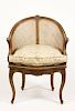 French Louis XV Style Caned Bergere Chair