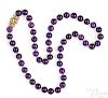 18K yellow gold beaded amethyst necklace