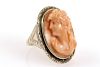 Ladies 14k Yellow Gold & Carved Cameo Ring