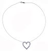 Tiffany &amp; Co Platinum Diamond Open Heart Pendant Necklace
