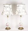Pair of Porcelain Lamps w/ Floral Motif