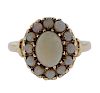 14K Gold Opal Halo Ring