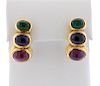 18K Gold Colored Stone Earrings