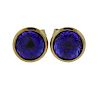 18k Gold Purple Stone Stud Earrings 