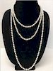3 STRANDS OF PEARLS: 1 - 19" LONG  (6 1/2"MM)