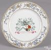 Chinese export porcelain armorial plate, 18th c., bearing the arms of Walden, 9'' dia.