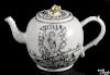Chinese export porcelain Ascension teapot, ca. 1745, painted in grisaille, 4 3/4'' h.