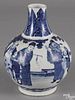 Chinese Kangxi blue and white ovoid porcelain vase, 10 1/2'' h.