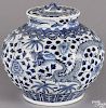 Chinese blue and white porcelain dragon jar and cover, probably Republic period, 9 1/2'' h.