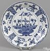 Chinese blue and white porcelain charger, 18th c., 11 1/8'' dia.