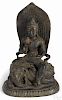 Southeastern Asian bronze figure of Buddha atop an elephant, 12 1/2'' h.
