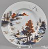 Chinese Imari palette plate, 18th c., with landscape decoration, 9'' dia.