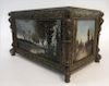 FRENCH DRESSER BOX HAND PAINTED LANDSCAPE PANELS