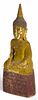 Carved and painted wood figure of Buddha, 16 1/2'' h.