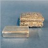 2 CONTINENTAL HINGED LID SILVER BOXES APPROX. 7.9