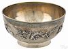 Chinese export silver bowl, late 19th c., with dragon decoration, 2 3/8'' h., 4 1/4'' dia., 4.7 ozt.