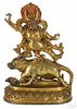 Sino Tibetan gilt bronze figure of Yama Dharmaraja, 7 3/8'' h.
