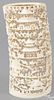 Chinese carved ivory tusk, ca. 1900, decorated with figures and buildings, 10'' h.