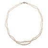GIA Certified Double Strand Natural Pearl Necklace