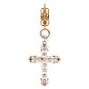18 Karat Rose Gold Victorian Diamond Cross Pendant/Brooch