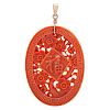 Carved Coral Pendant