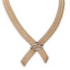14 Karat Gold Ribbon Form Diamond Necklace