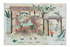 * A Chinese Famille Verte Porcelain Plaque Width 9 3/8 inches.