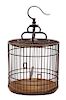 * A Chinese Bamboo Birdcage Height 16 inches.
