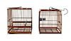 * Two Chinese Bamboo Birdcages Height of larger 9 inches.