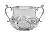 * A Charles II Silver Two-Handled Caudle Cup, Osmond Shickland, London, 1663, the ovoid body with repousse fruit and foliate mot
