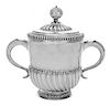 * A William III Silver Two-Handled Cup and Cover, John Smith, London, 1699, of spiral fluted cylindrical form, engraved with sty