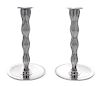* A Pair of Danish Silver Candlesticks, Designed by Svend Weihrauch for Frantz Hingelberg, Aarhus, Mid-20th Century, of tapered