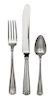 * An American Silver Flatware Service, Gorham Mfg. Co., Providence, RI, Etruscan pattern, comprising: 11 dinner knives 11 dinner
