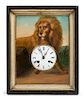 * A French Polychromed Lion Wall Clock Height 13 1/2 x width 9 1/2 x depth 5 1/2 inches.