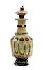 * A Continental Green, Blue and Brown Lithyalin Glass Decanter and Stopper Height 10 inches.