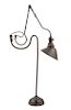 * A Victorian Patinated Metal Student Lamp Height 33 x width 20 inches.