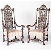 Continental Carved Armchairs