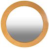 Espejo Siglo XX. Con luna circular y marco de madera tallada.