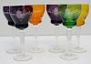 5 CONTEMPORARY COLORED WINE GLASSES