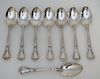 8 STERLING CHANTILLY TEASPOONS