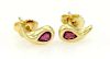 Tiffany & Co 18k Yellow Gold & Ruby Stud Earrings
