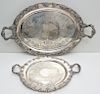 2 AMERICAN SILVER PLATE TRAYS