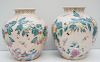 PAIR LARGE PINK CHINESE VASES
