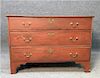 RED 3 DRAWER LOW CHEST 28 1/2" TALL X 39" WIDE