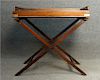19THC. MAHOGANY BUTLERS TRAY ON STAND 29" W X 29"T