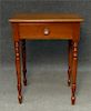 NY CHERRY 1 DRAWER STAND W/ TURNED LEG C.1830