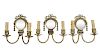 Group of 3 Gustavian Mirrored Bronze Sconces