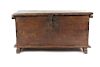 17th C. Continental Carved Wood Travel Trunk/Chest