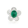 An Emerald and Diamond Flower Ring/Pendant